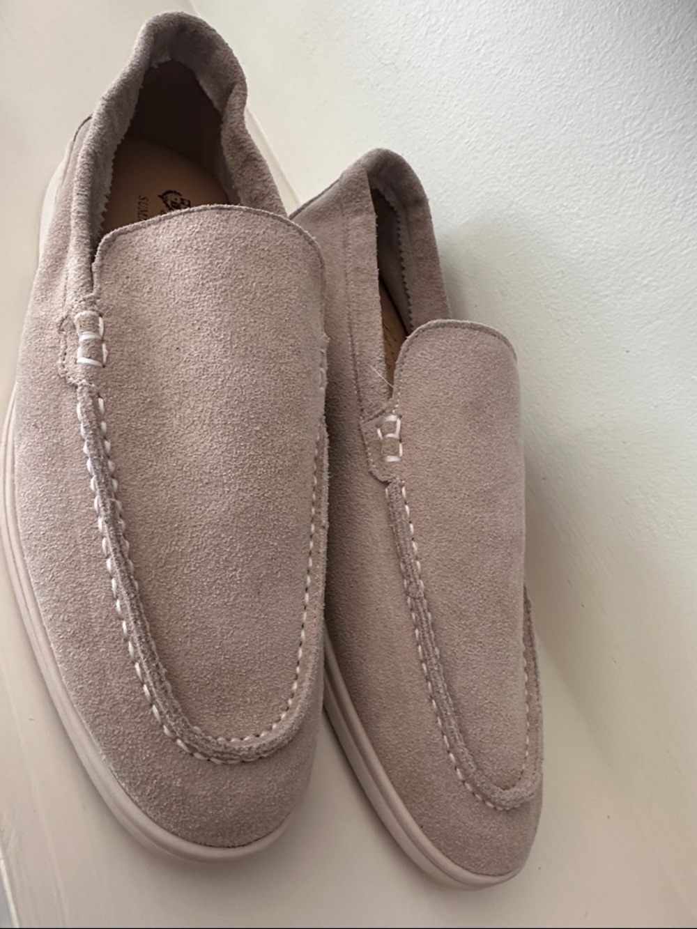 Loro Piana Men's Suede Slip-On Loafers in Light Taupe Size 43 eu/ 10 us